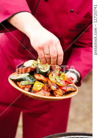 grilled vegetables and chicken grilled vegetables and chicken 12720741