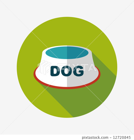 Pet dog bowl flat icon with long shadow,eps10 - Stock Illustration ...