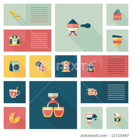 coffee flat ui background set, eps10 coffee flat ui background set, eps10 12720847