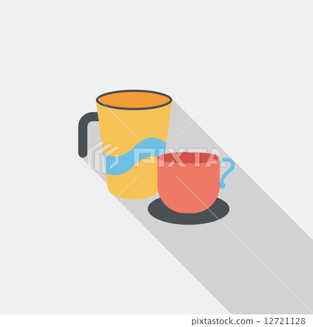 kitchenware cup flat icon with long shadow,eps10 12721128