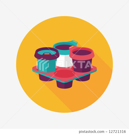 takeaway coffee flat icon with long shadow,eps10 takeaway coffee flat icon with long shadow,eps10 12721316