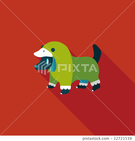 Pet Clothes flat icon with long shadow, eps10 12721539