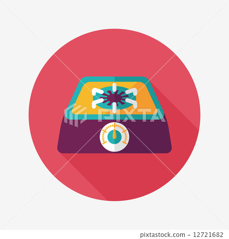 Kitchenware gas stove flat icon with long... - Stock Illustration ...