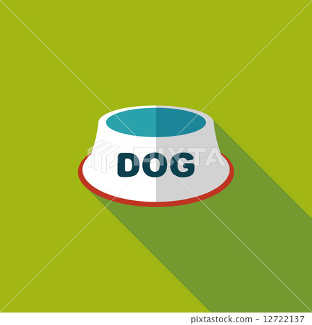 Pet dog bowl flat icon with long shadow,eps10 Pet dog bowl flat icon with long shadow,eps10 12722137