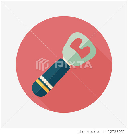 kitchenware tin opener flat icon with long shadow,eps10 12722951