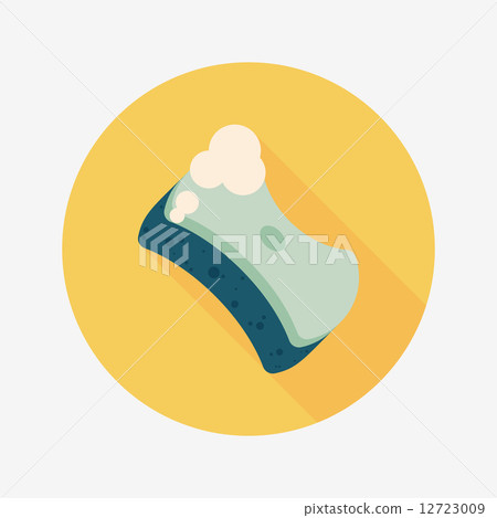 Kitchenware scouring pads flat icon with long shadow,eps10 12723009