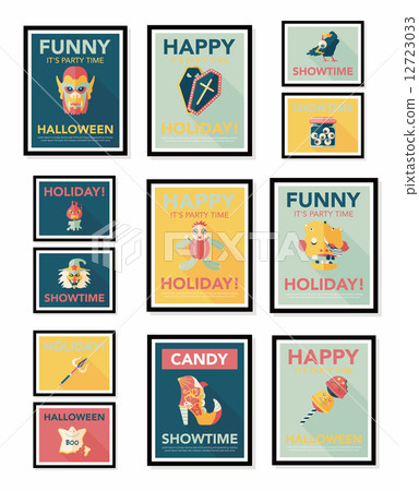 Halloween poster banner design flat background set, eps10 Halloween poster banner design flat background set, eps10 12723033