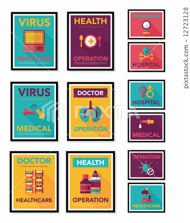 Hospital Poster Banner Design Flat Background Stock