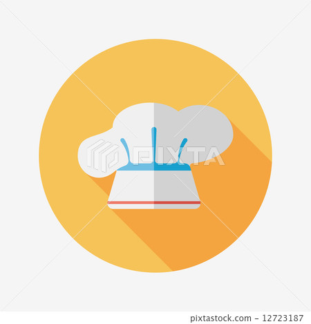 kitchenware chef hat flat icon with long shadow,eps10 kitchenware chef hat flat icon with long shadow,eps10 12723187