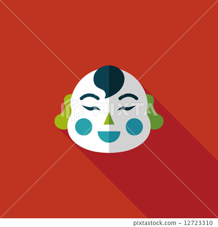 Chinese New Year flat icon with long shadow,eps10, Maitreya doll 12723310