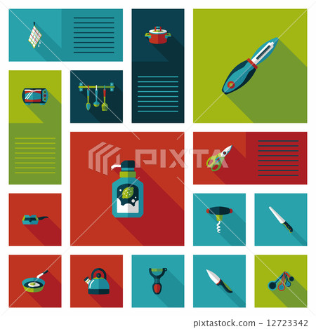 Kitchenware flat app ui background,eps10 12723342