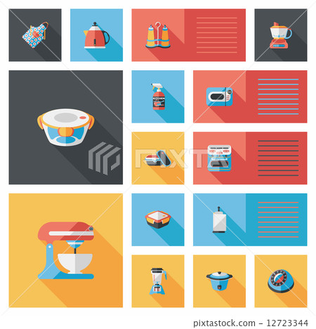 Kitchenware flat app ui background,eps10 12723344