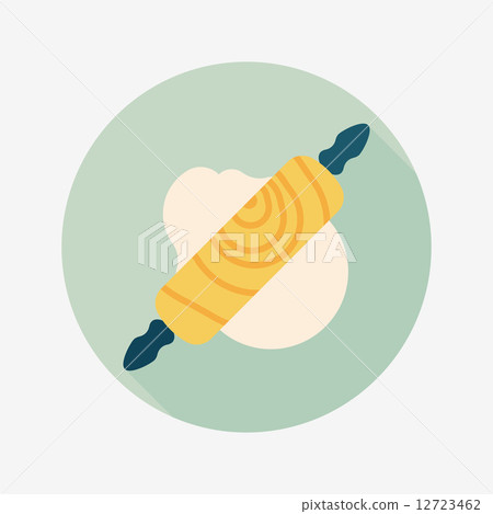 kitchenware rolling pin flat icon with long shadow,eps10 12723462