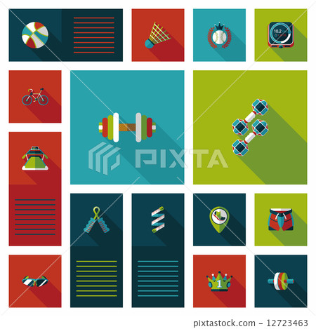 sport flat ui background set, eps10 12723463