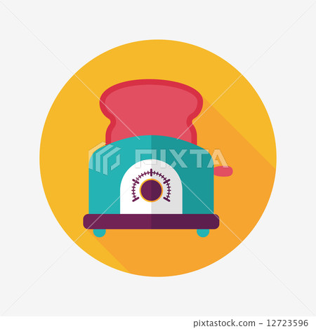 kitchenware toaster flat icon with long shadow,eps10 kitchenware toaster flat icon with long shadow,eps10 12723596