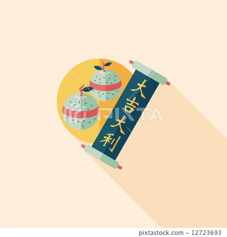 Chinese New Year flat icon with long shadow,eps10, Chinese lucky Chinese New Year flat icon with long shadow,eps10, Chinese lucky 12723693