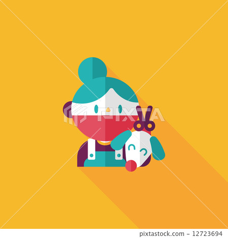 Pet vet and dog flat icon with long shadow,eps10 Pet vet and dog flat icon with long shadow,eps10 12723694