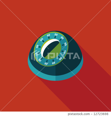 kitchenware timer flat icon with long shadow,eps10 kitchenware timer flat icon with long shadow,eps10 12723698