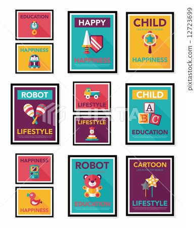 Toy poster flat banner design flat background set, eps10 Toy poster flat banner design flat background set, eps10 12723699