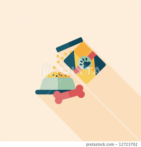 Pet dog food flat icon with long shadow,eps10 Pet dog food flat icon with long shadow,eps10 12723702