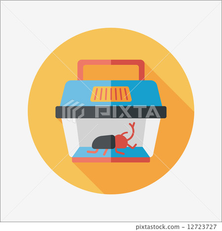 Pet beetle flat icon with long shadow,eps10 12723727