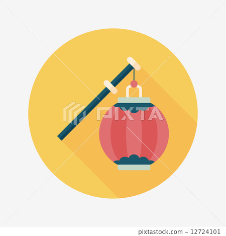 Chinese New Year flat icon with long shadow,eps10, Chinese decor 12724101