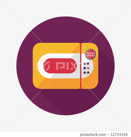Kitchenware microwave oven flat icon with long shadow, eps10 Kitchenware microwave oven flat icon with long shadow, eps10 12724105