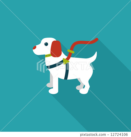 Pet dog flat icon with long shadow,eps10 12724106