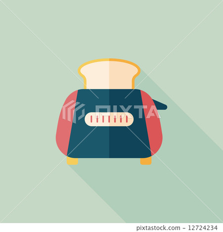 kitchenware toaster flat icon with long shadow,eps10 12724234