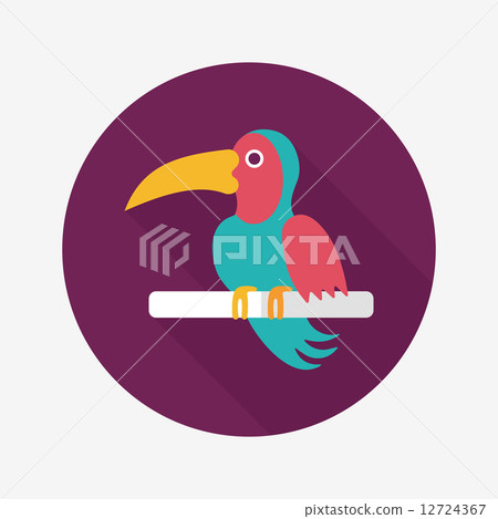 Pet parrot flat icon with long shadow, eps10 Pet parrot flat icon with long shadow, eps10 12724367