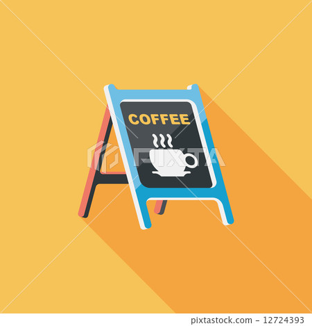 Coffee shop signs flat icon with long shadow,eps10 Coffee shop signs flat icon with long shadow,eps10 12724393