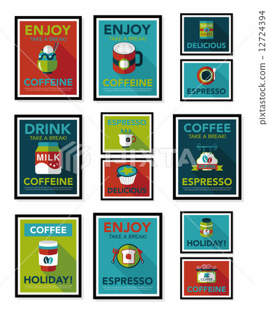 Coffee poster flat banner design flat background set, eps10 Coffee poster flat banner design flat background set, eps10 12724394