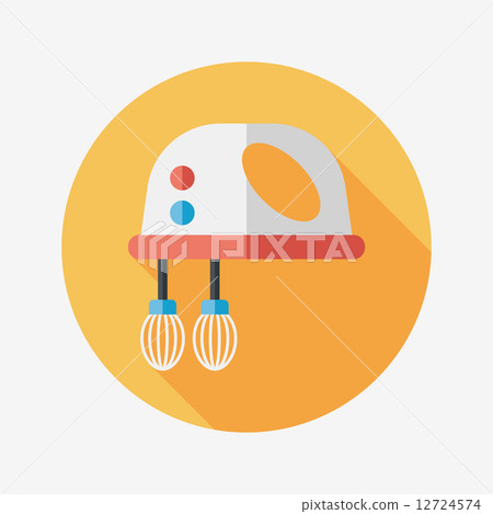 kitchenware electronic beater flat icon with long shadow,eps10 12724574