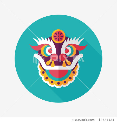 Chinese New Year flat icon with long shadow,eps10,The dragon and 12724583