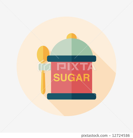 kitchenware sugar flat icon with long shadow,eps10 kitchenware sugar flat icon with long shadow,eps10 12724586