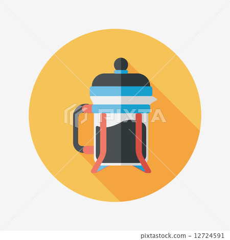 coffee maker flat icon with long shadow,eps10 12724591