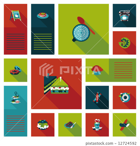 coffee flat ui background set, eps10 coffee flat ui background set, eps10 12724592