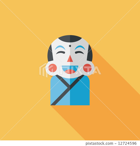 Chinese New Year flat icon with long shadow,eps10, Maitreya doll 12724596