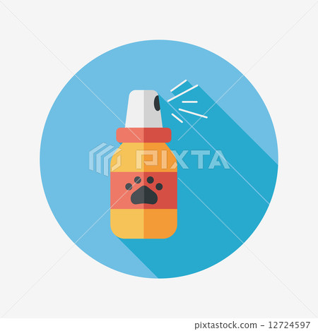 Pet flea sprays flat icon wtih long shadow, eps10 Pet flea sprays flat icon wtih long shadow, eps10 12724597
