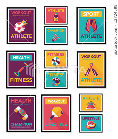 Sport poster flat banner design flat background set, eps10 Sport poster flat banner design flat background set, eps10 12724599