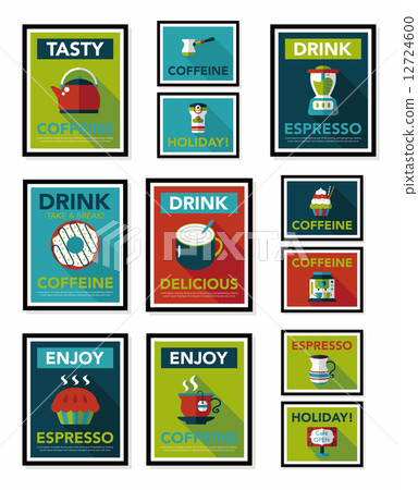 Coffee poster flat banner design flat background set, eps10 Coffee poster flat banner design flat background set, eps10 12724600