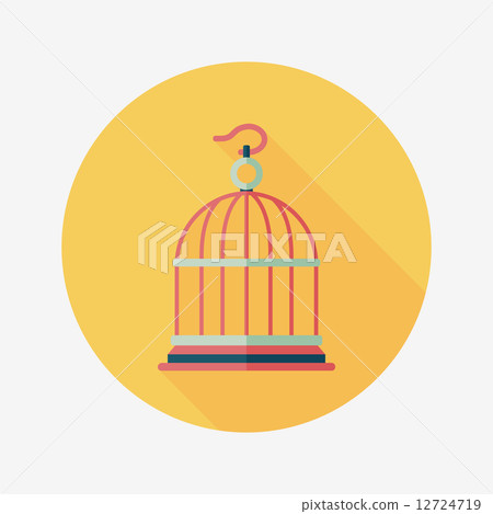Pet bird cage flat icon with long shadow, eps10 Pet bird cage flat icon with long shadow, eps10 12724719