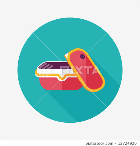 kitchenware preserving container flat icon with long shadow,eps1 12724920
