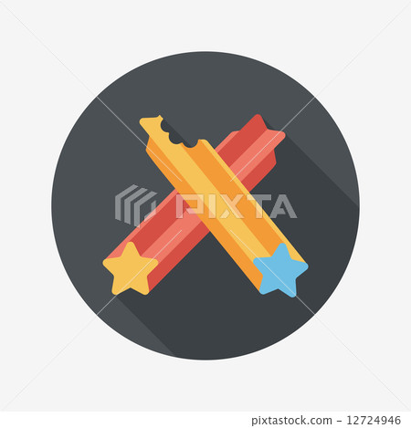 Pet dog cleaning teeth bone flat icon with long shadow, eps10 12724946