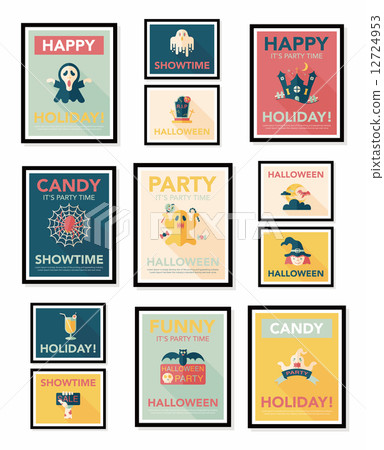 Halloween poster banner design flat background set, eps10 Halloween poster banner design flat background set, eps10 12724953