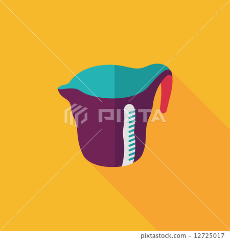kitchenware measuring cup flat icon with long shadow,eps10 12725017