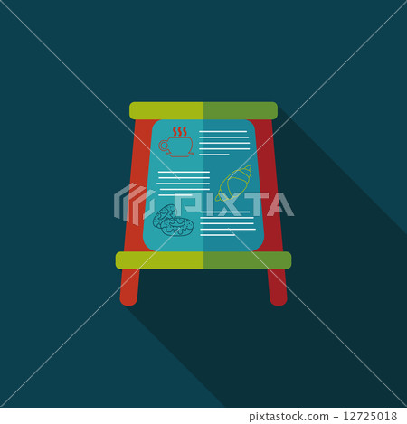 Coffee shop signs flat icon with long shadow,eps10 12725018