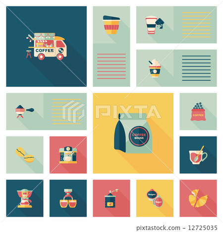 coffee flat ui background set, eps10 coffee flat ui background set, eps10 12725035