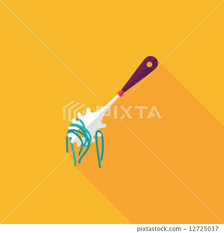 kitchenware spaghetti spoon flat icon with long shadow,eps10 12725037