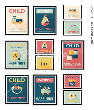 Toy poster flat banner design flat background set, eps10 Toy poster flat banner design flat background set, eps10 12725038